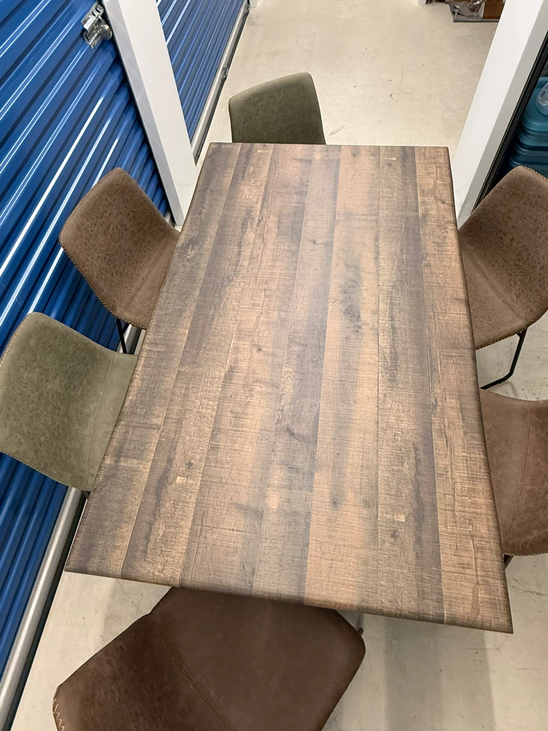 Modern Dining Set Wood/Leather - photo 4