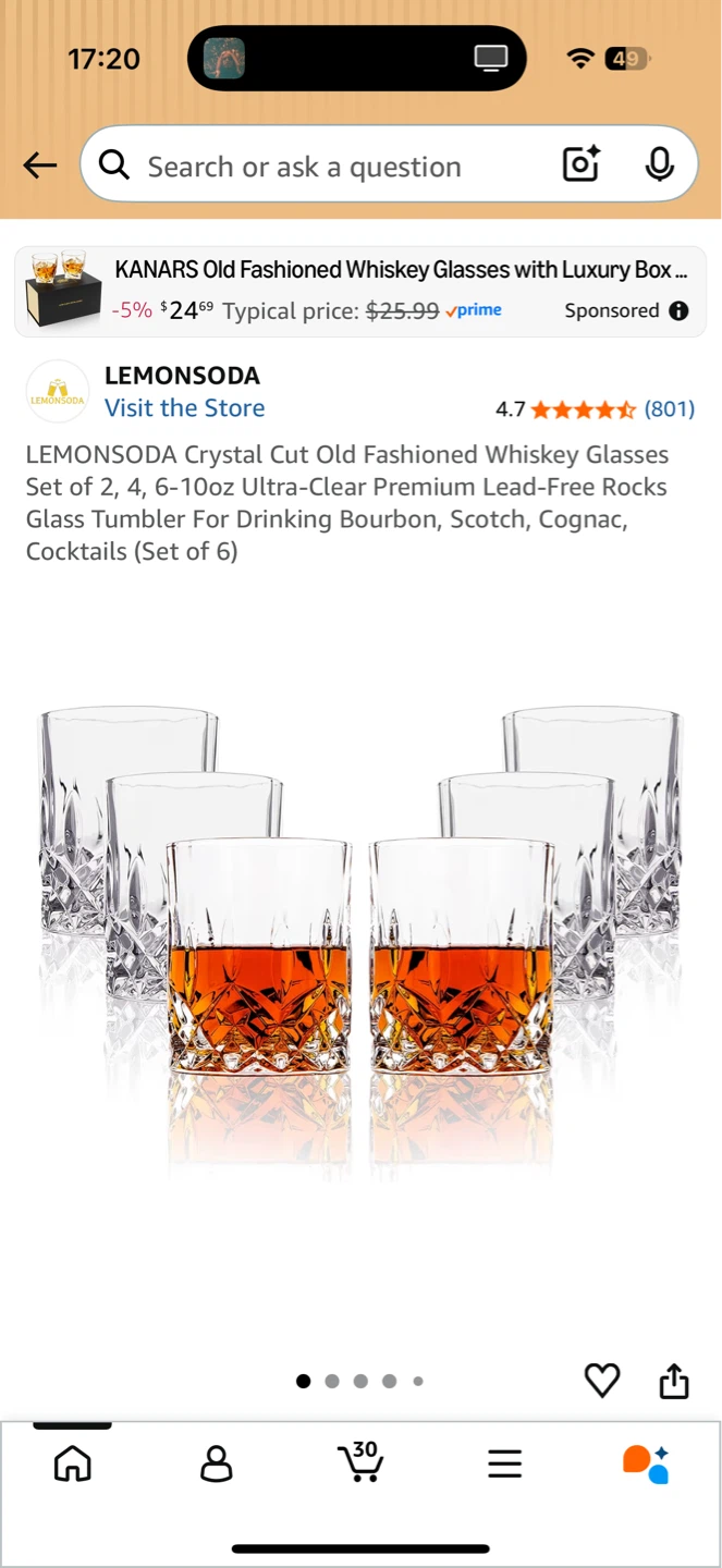LEMONSODA Crystal Whiskey Glasses Set (6) - photo 2