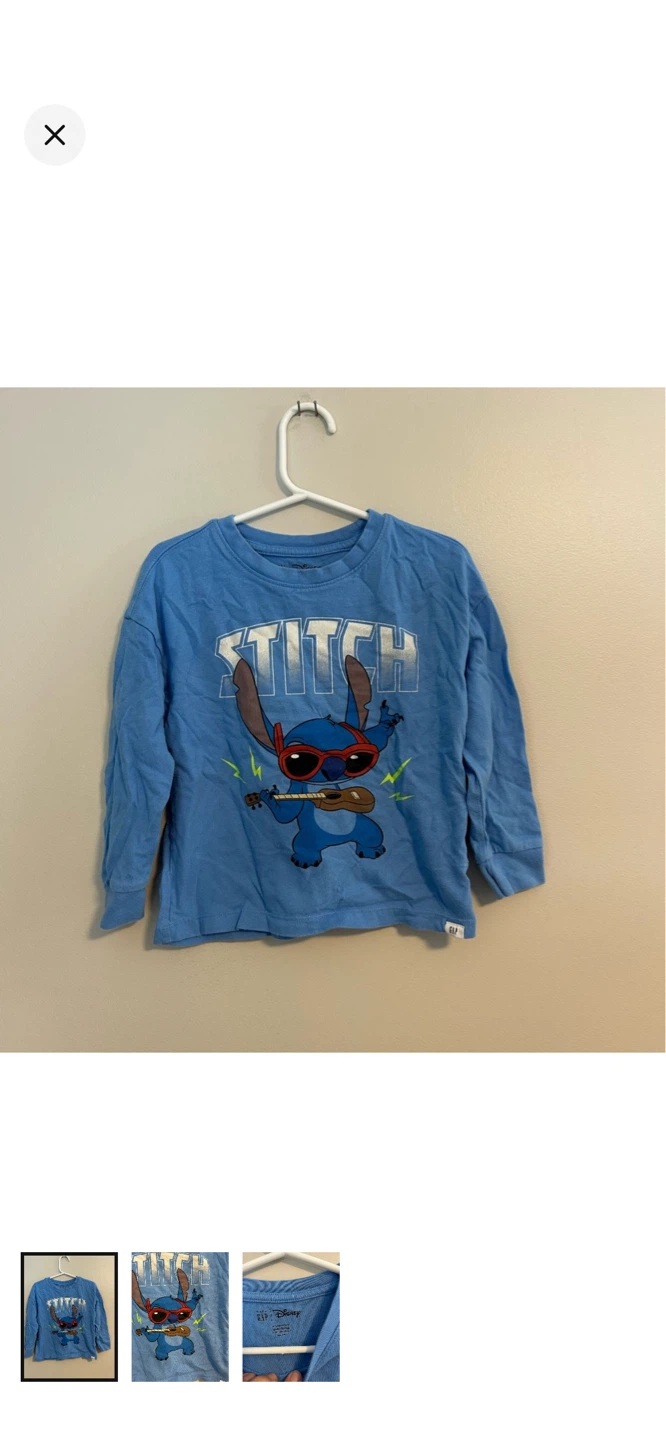 Baby Gap Disney Stitch Long Sleeve T-Shirt 4T