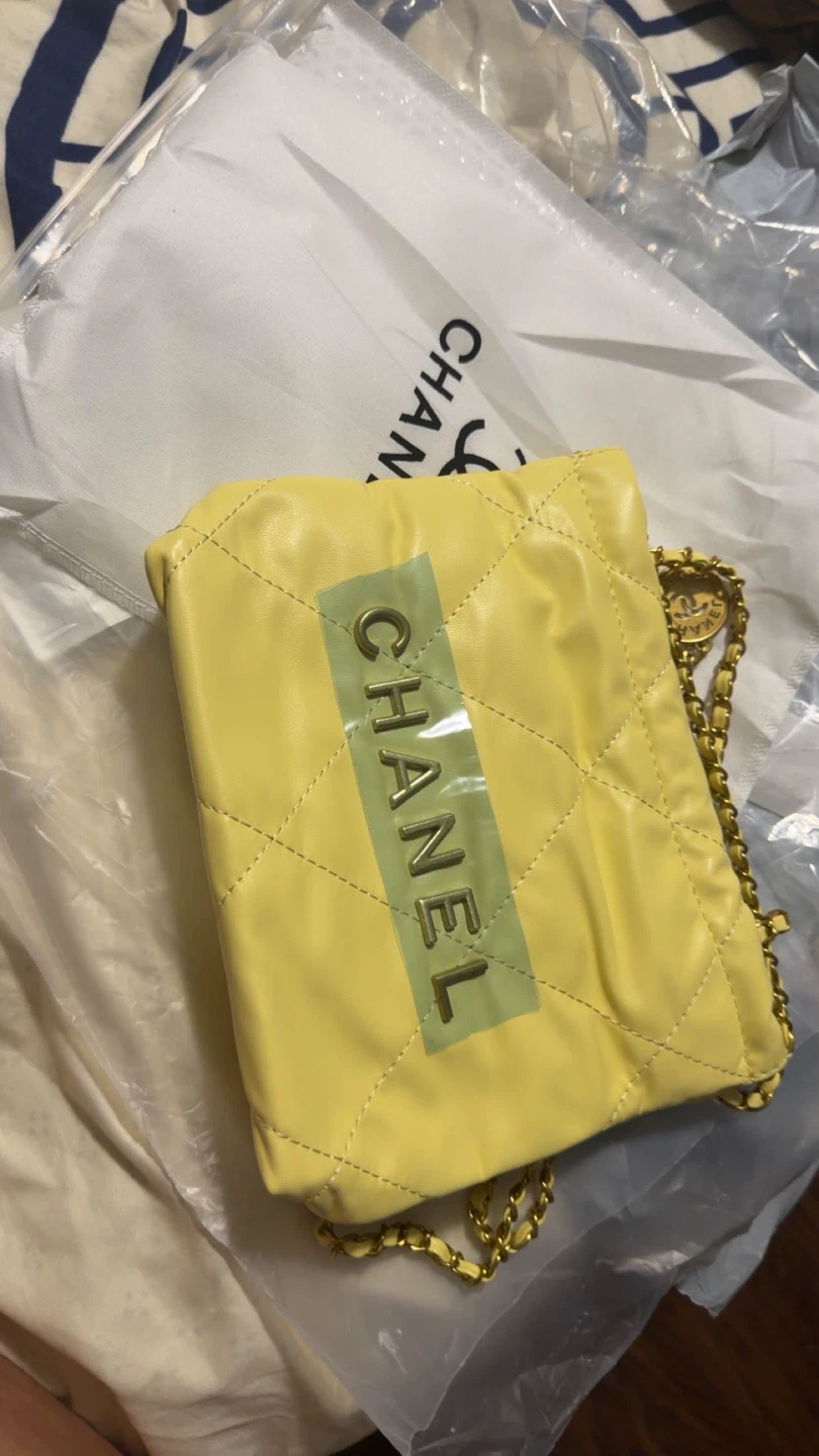 Chanel Quilted Lambskin Small Hobo Bag Yellow