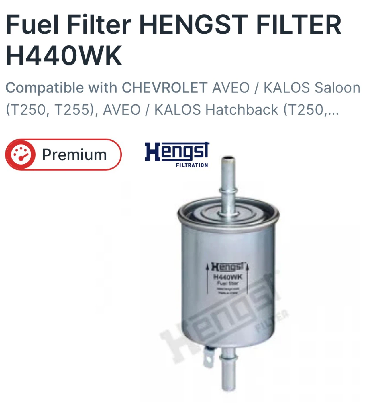 Hengst Fuel Filter H440WK - photo 3