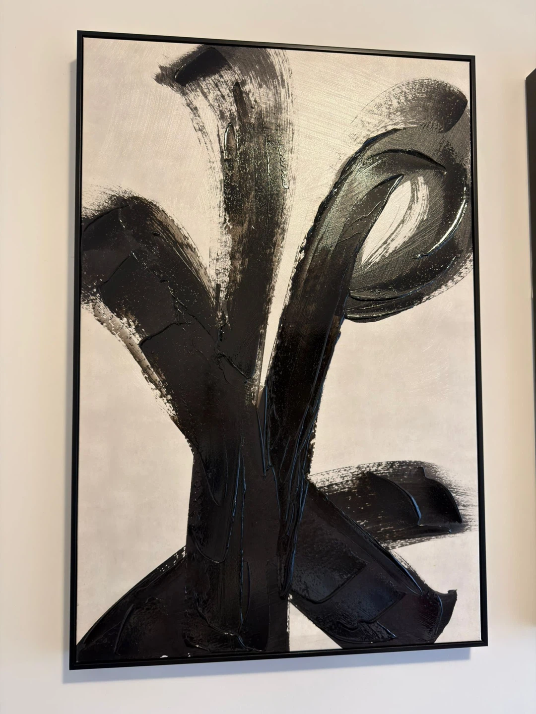 Abstract Black and White Canvas Art Set (2 Pieces) - photo 3