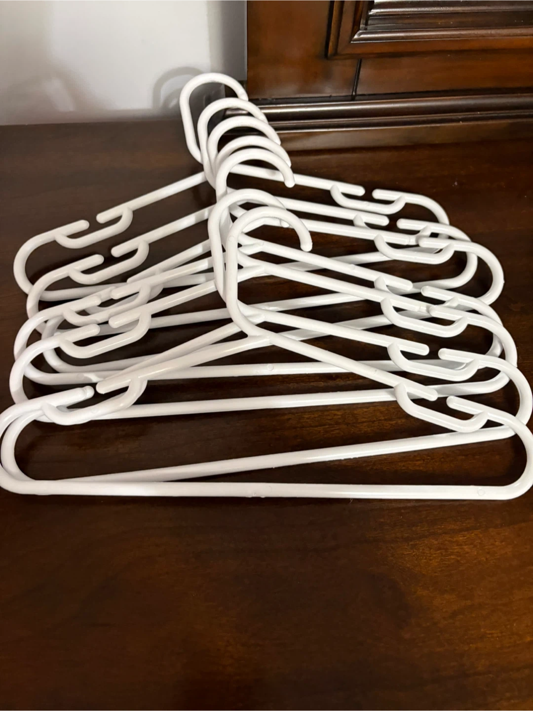 Set of White Plastic Clothes Hangers for Kids Clothes - photo 2