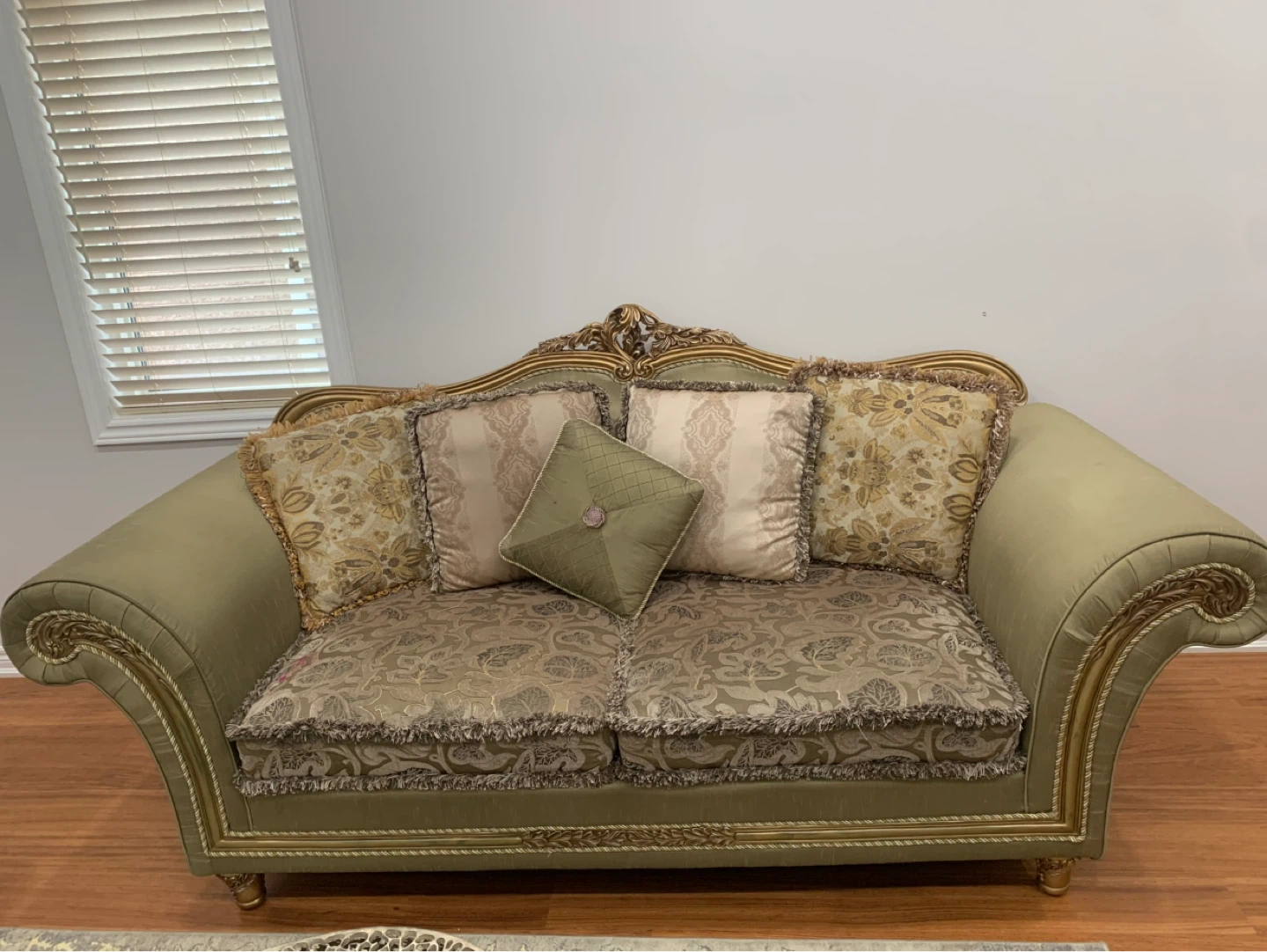 sofa with Decorative Pillows and matching chair