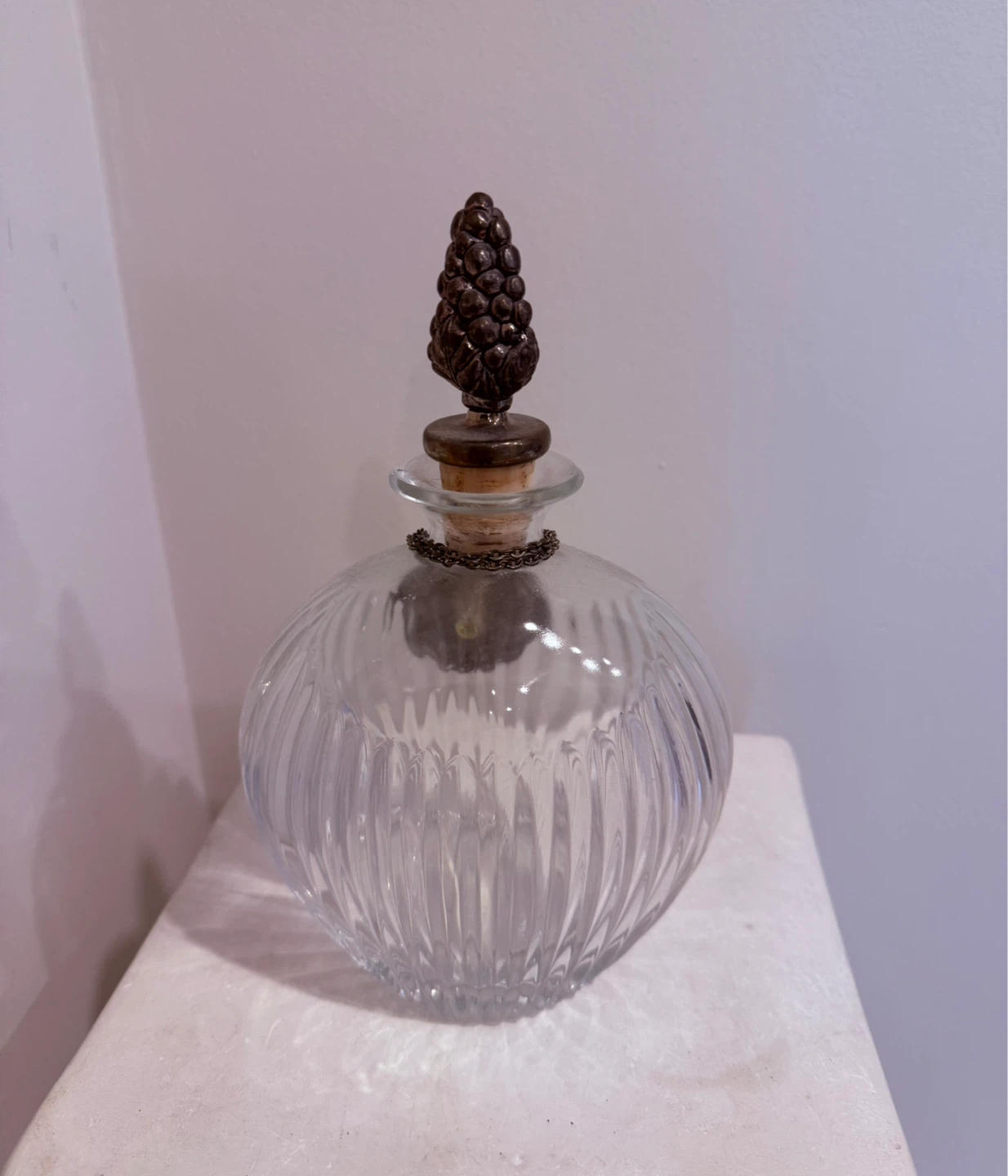 Glass Bourbon Decanter with Ornate Cork Top and Label - photo 5