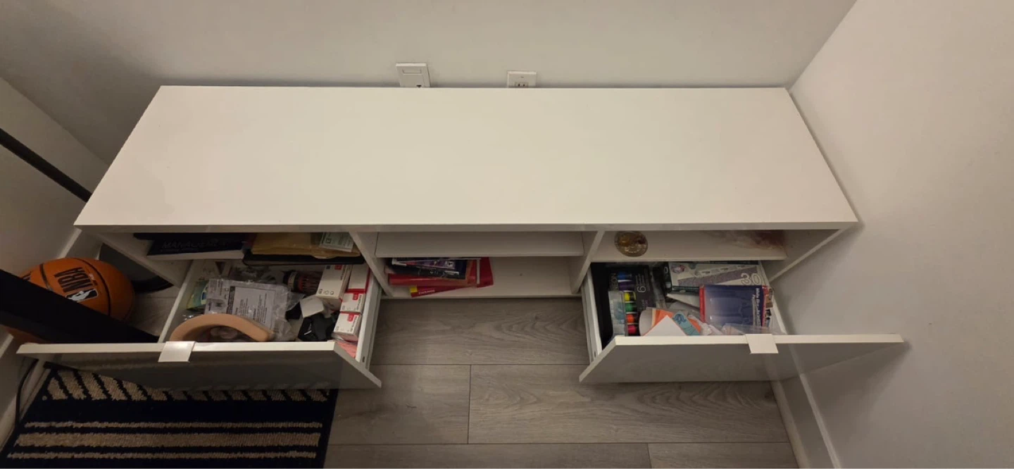 IKEA White TV bench with Storage - photo 2
