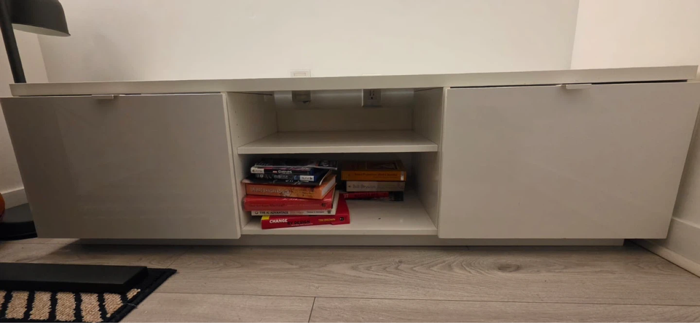 IKEA White TV bench with Storage - photo 5