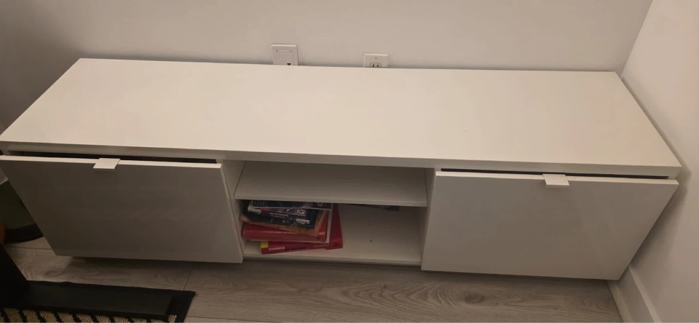 IKEA White TV bench with Storage - photo 4