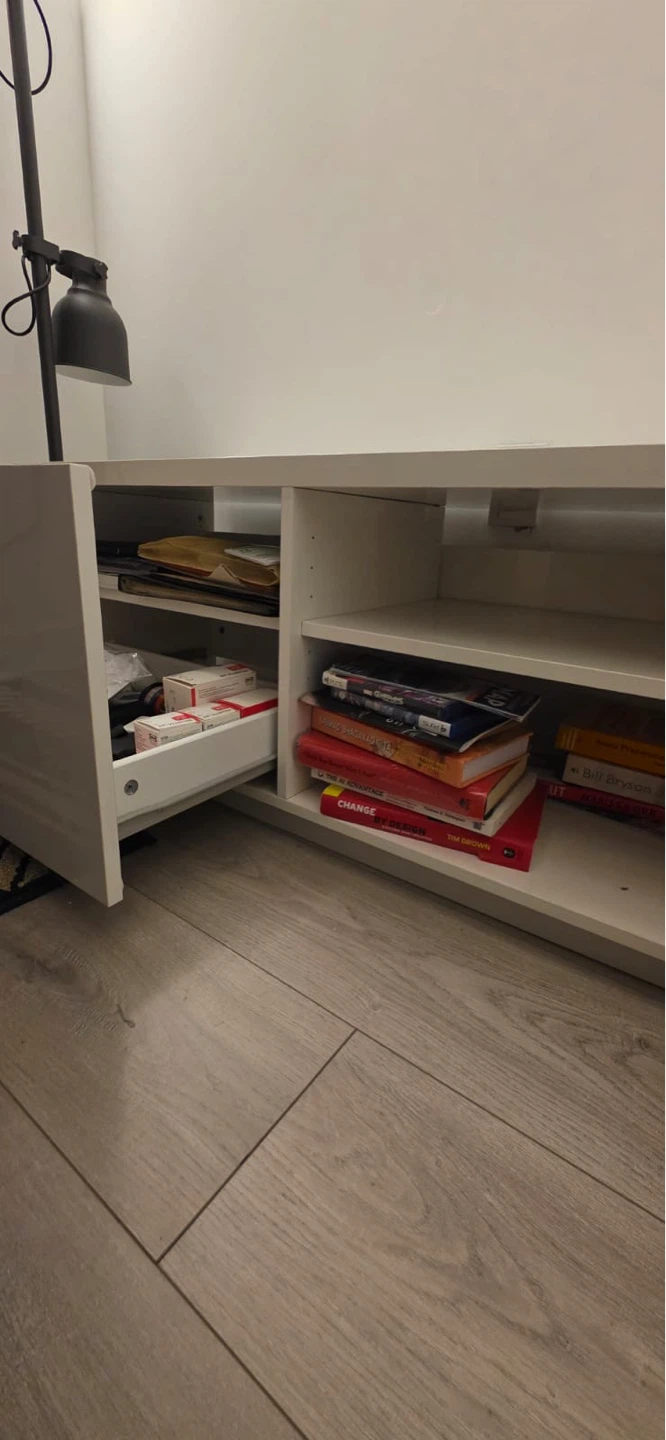 IKEA White TV bench with Storage - photo 3