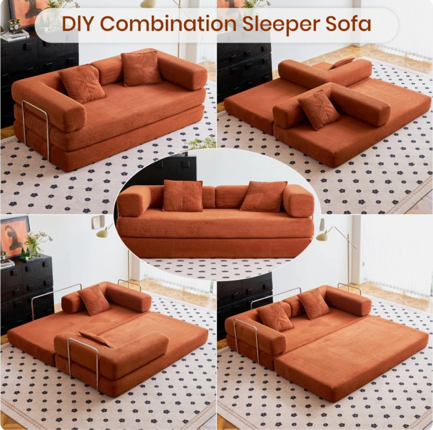 Mercer41 81.6" King Size Convertible Sleeper Sofa Bed - photo 3