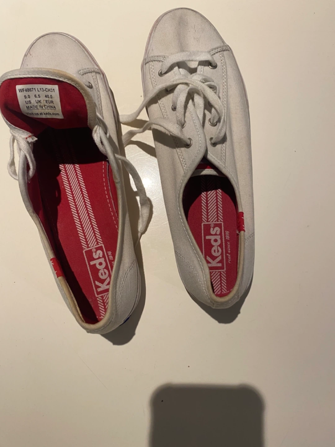 Keds White Canvas Sneakers - Women's Size 9
