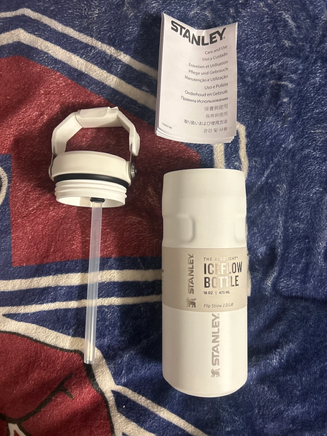 Stanley IceFlow AeroLight Flip Straw Bottle 16oz White