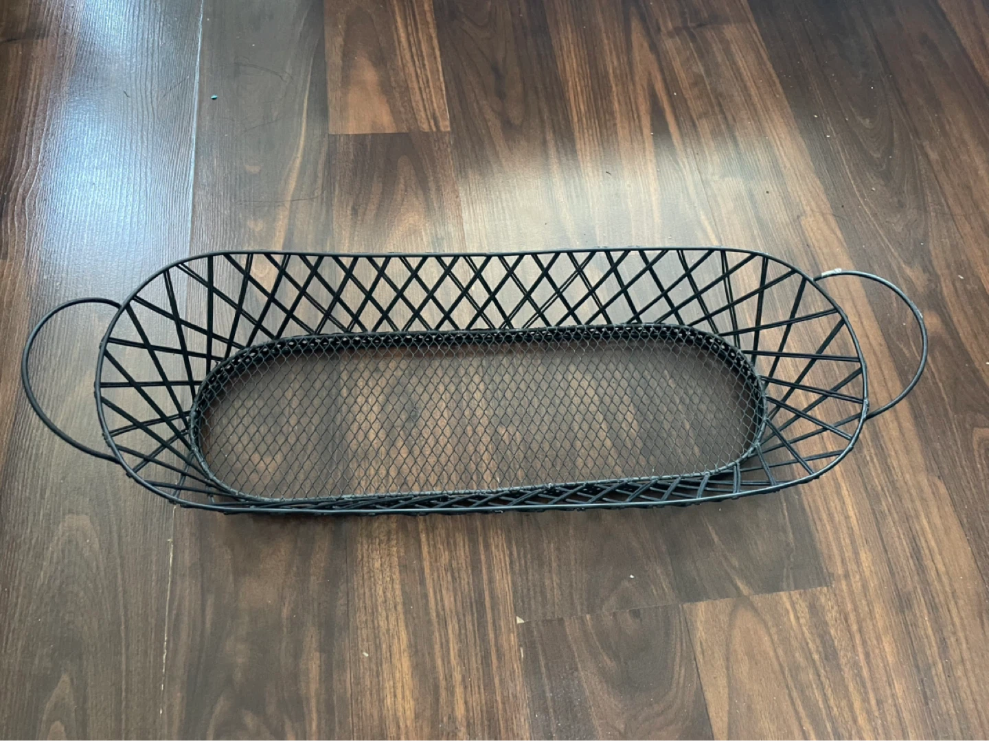 Black Wire Oval Basket with Handles - photo 2
