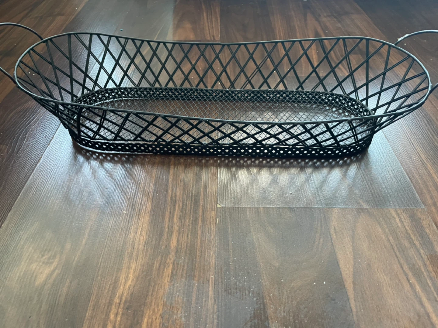 Black Wire Oval Basket with Handles