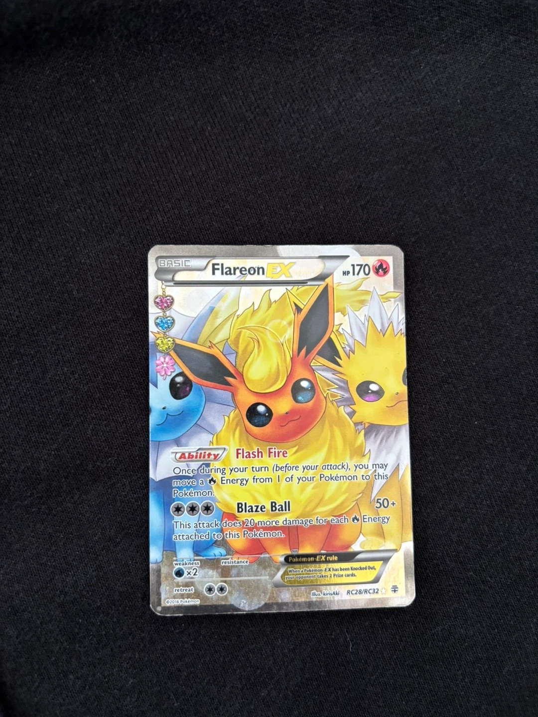 Pokemon Flareon EX Card (RC28/RC32)