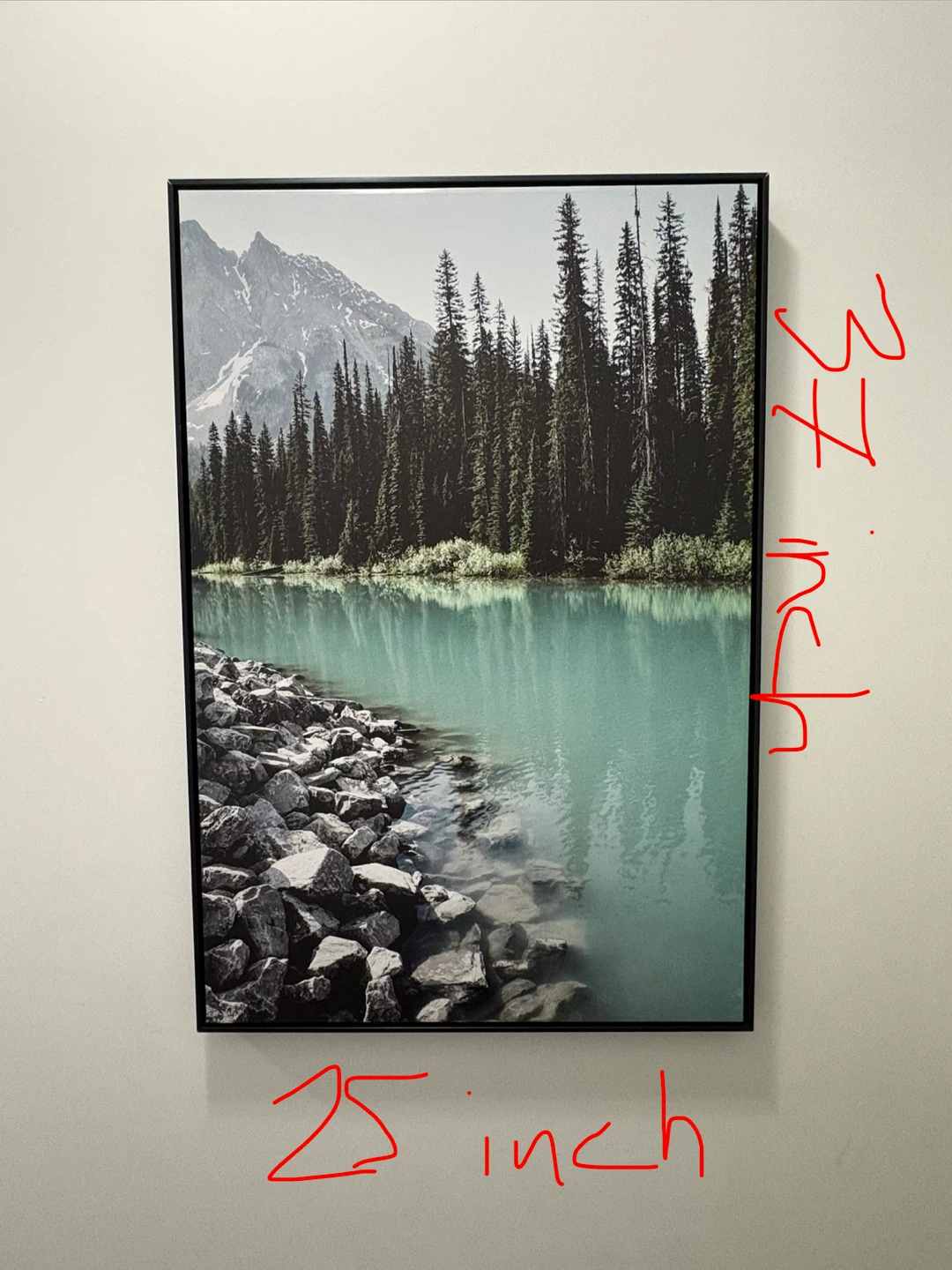 Canvas Print of Rocky Mountain Lake Scene - photo 2