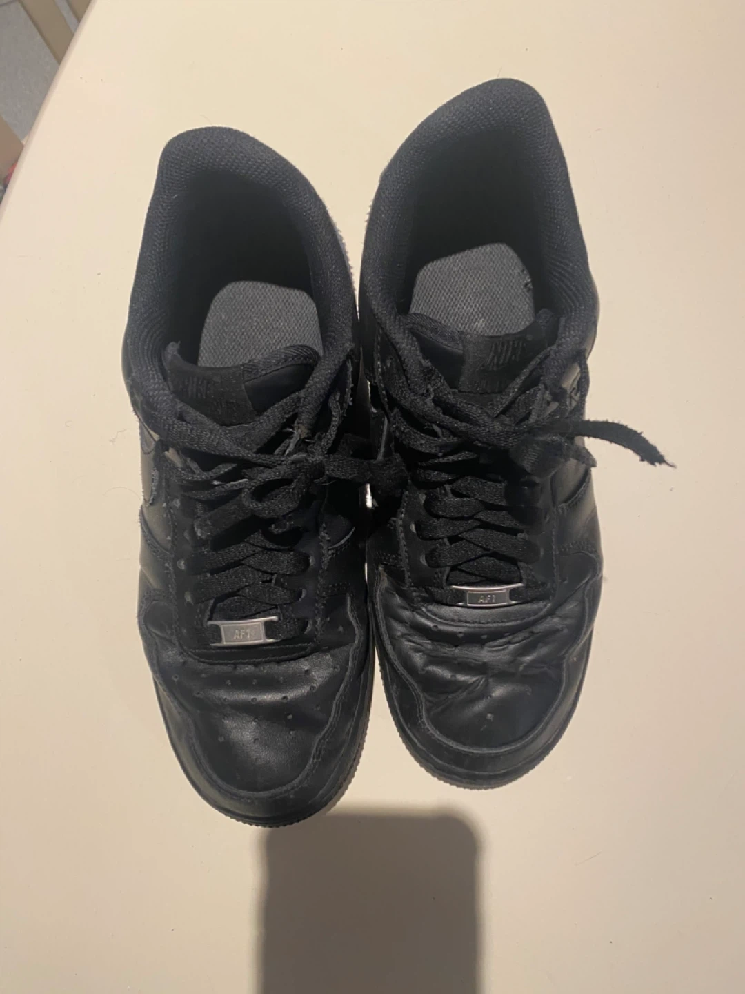 Nike Air Force 1 "AF1" Black Leather Sneakers