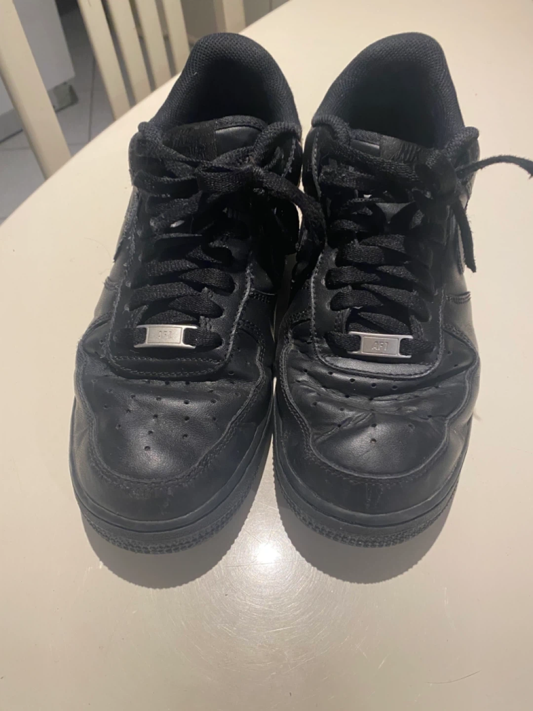 Nike Air Force 1 "AF1" Black Leather Sneakers - photo 2