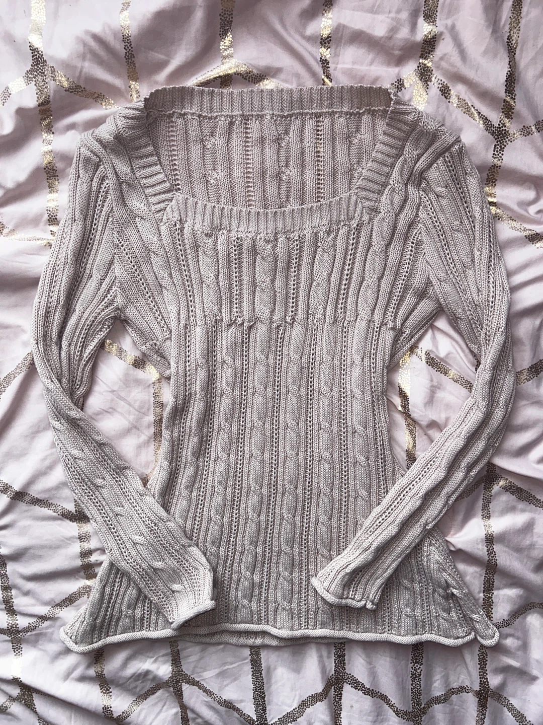 2000s apricot knit sweater