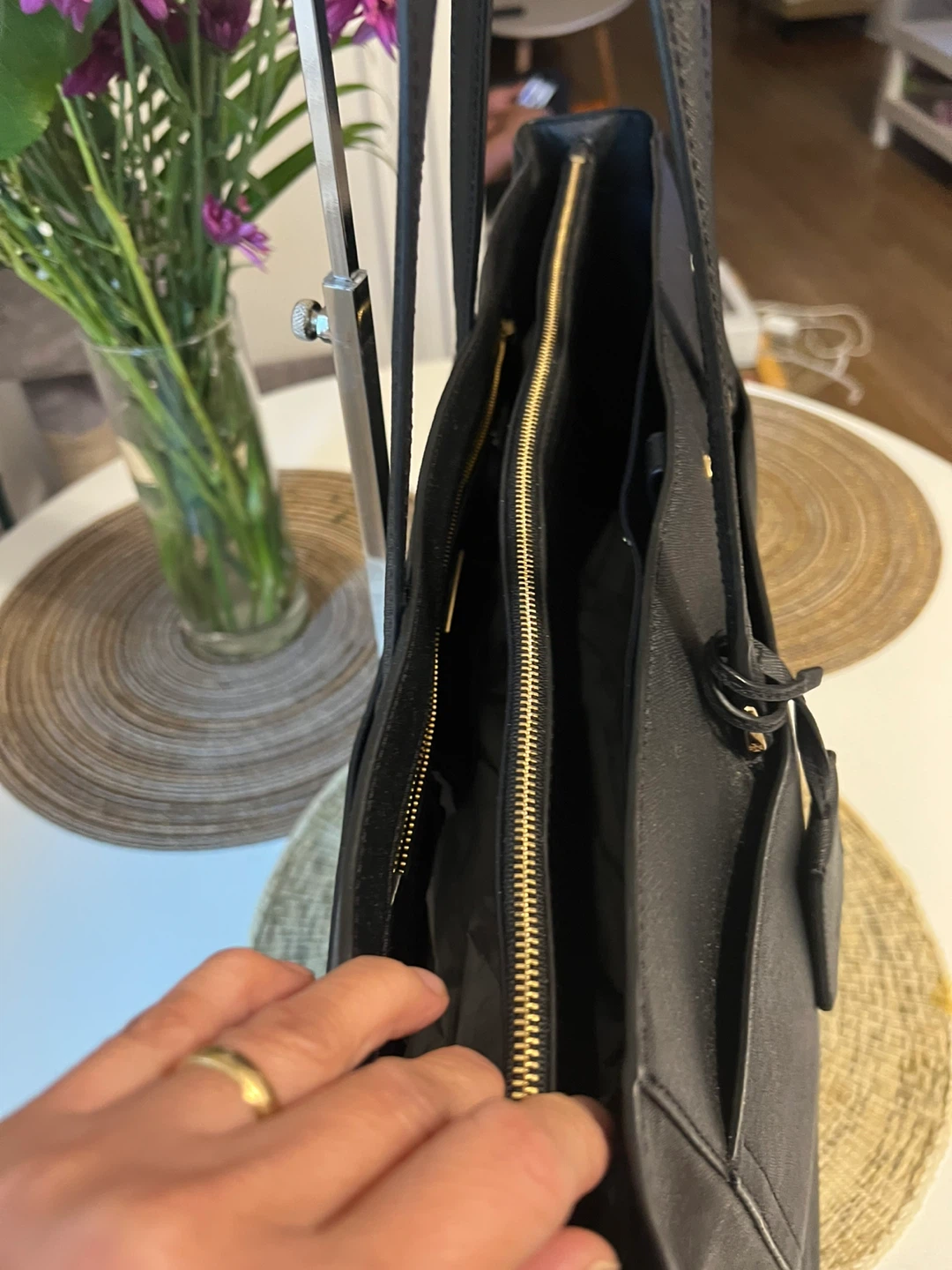New Tory Burch Black Large Leather Tote Bag - photo 2