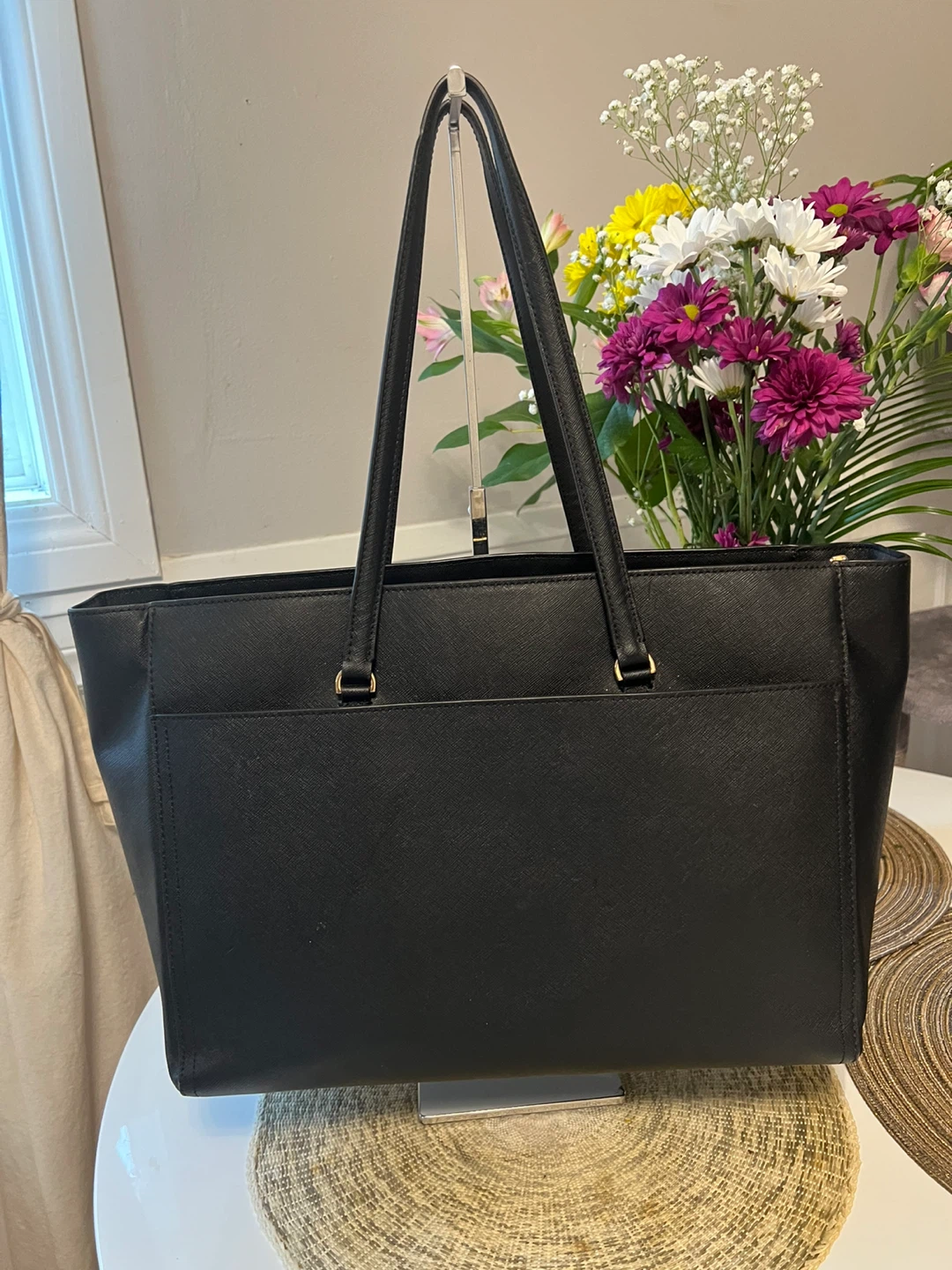 New Tory Burch Black Large Leather Tote Bag - photo 3