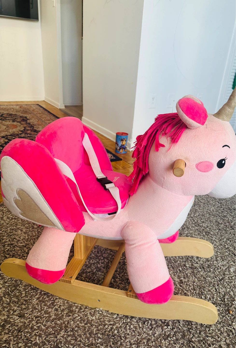 Pink Plush Unicorn Rocker