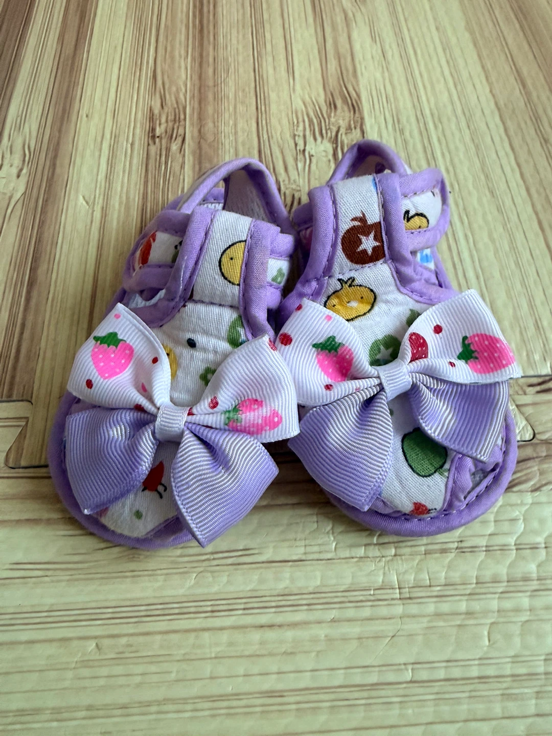 Baby Girl Fruit Print Sandals with Bows