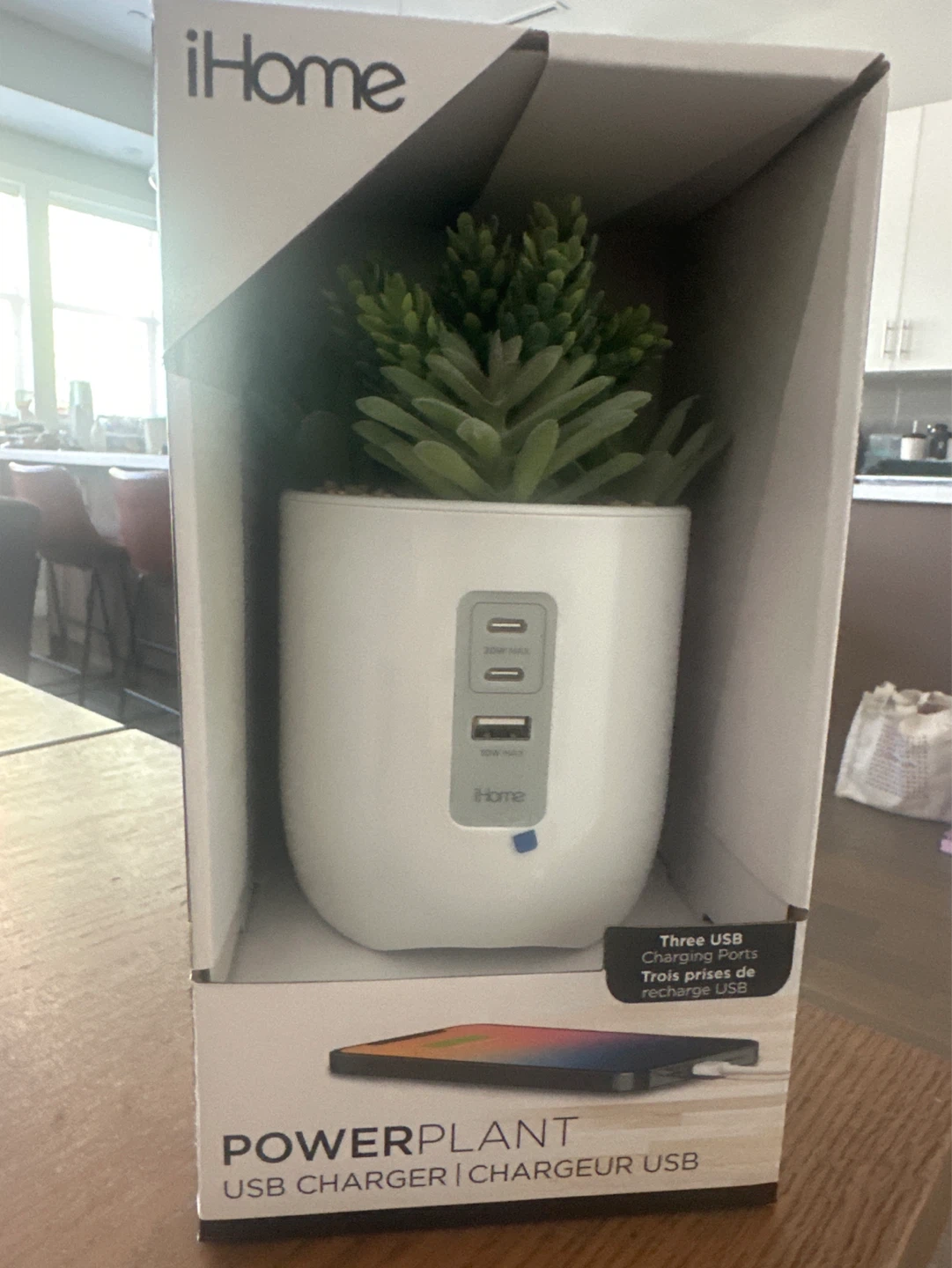 iHome PowerPlant USB Charger with Faux Succulent