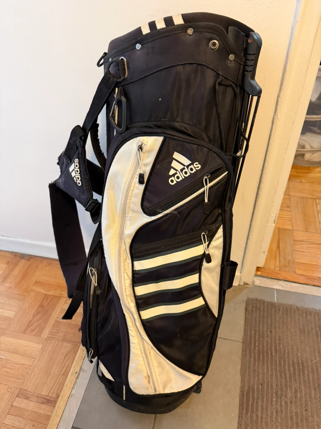 Adidas Golf Stand Bag - Black/White (Fair Condition)