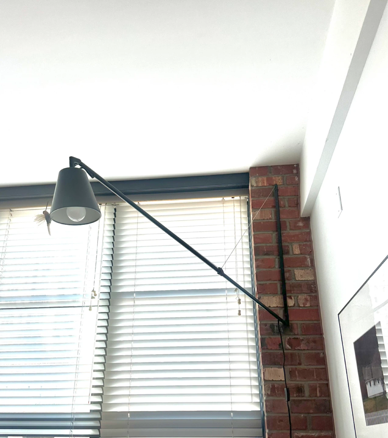 Adjustable Black Wall-Mounted Swing Arm Lamp - photo 2