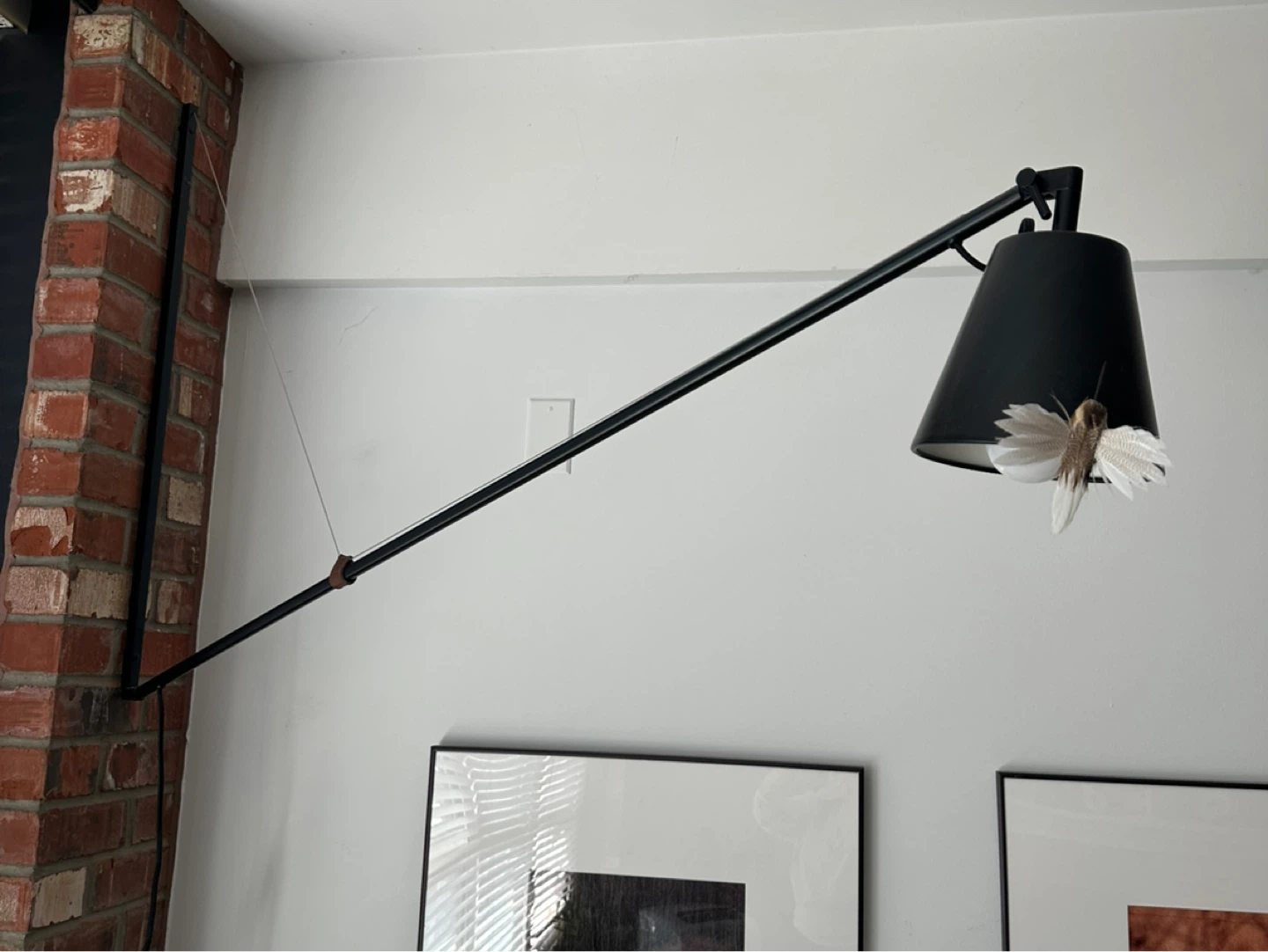 Adjustable Black Wall-Mounted Swing Arm Lamp