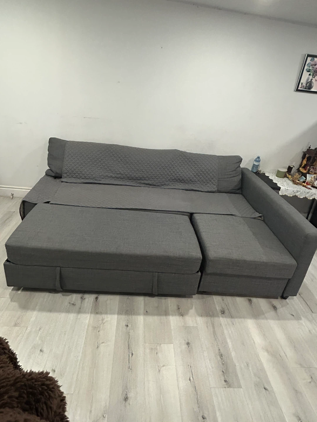 Grey Sectional Sofa Bed with Storage