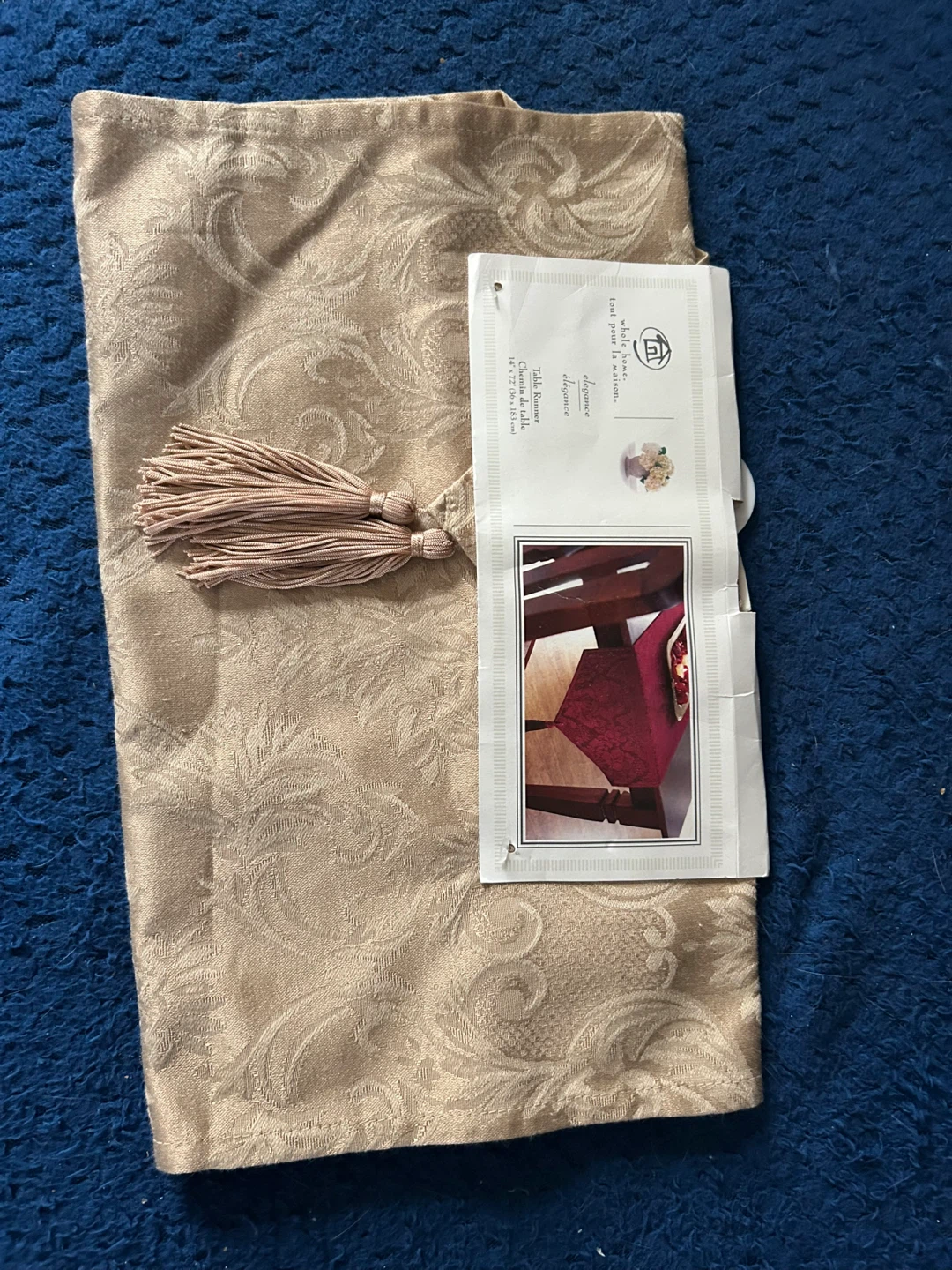 Gold Jacquard Table Runner 14"x72"