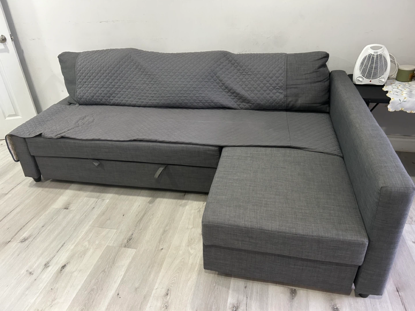 Grey Sectional Sofa Bed with Storage - photo 2