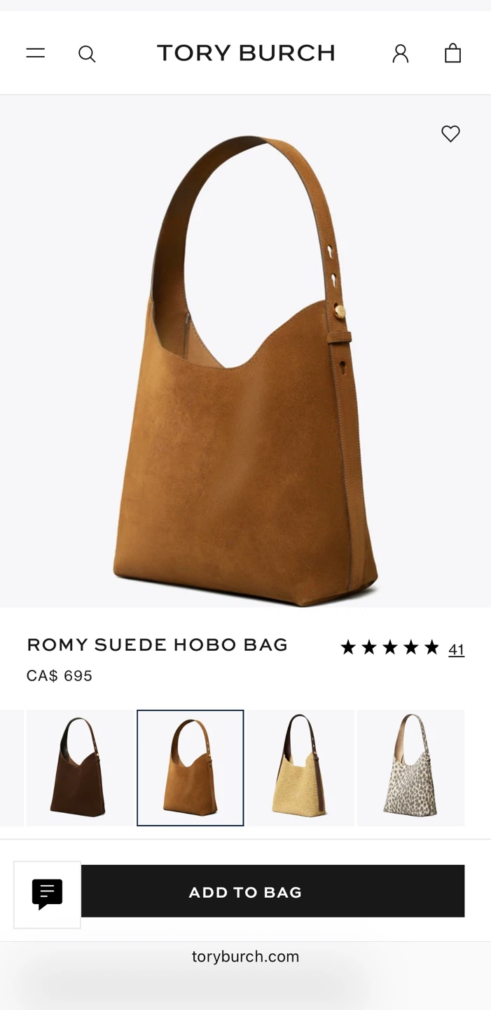 New Tory Burch Romy Suede Hobo Bag - photo 2