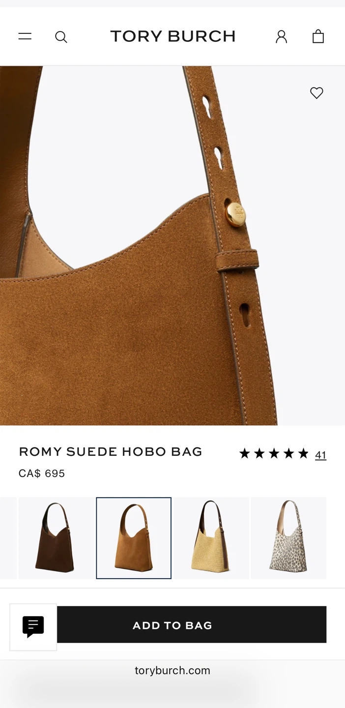 New Tory Burch Romy Suede Hobo Bag - photo 5