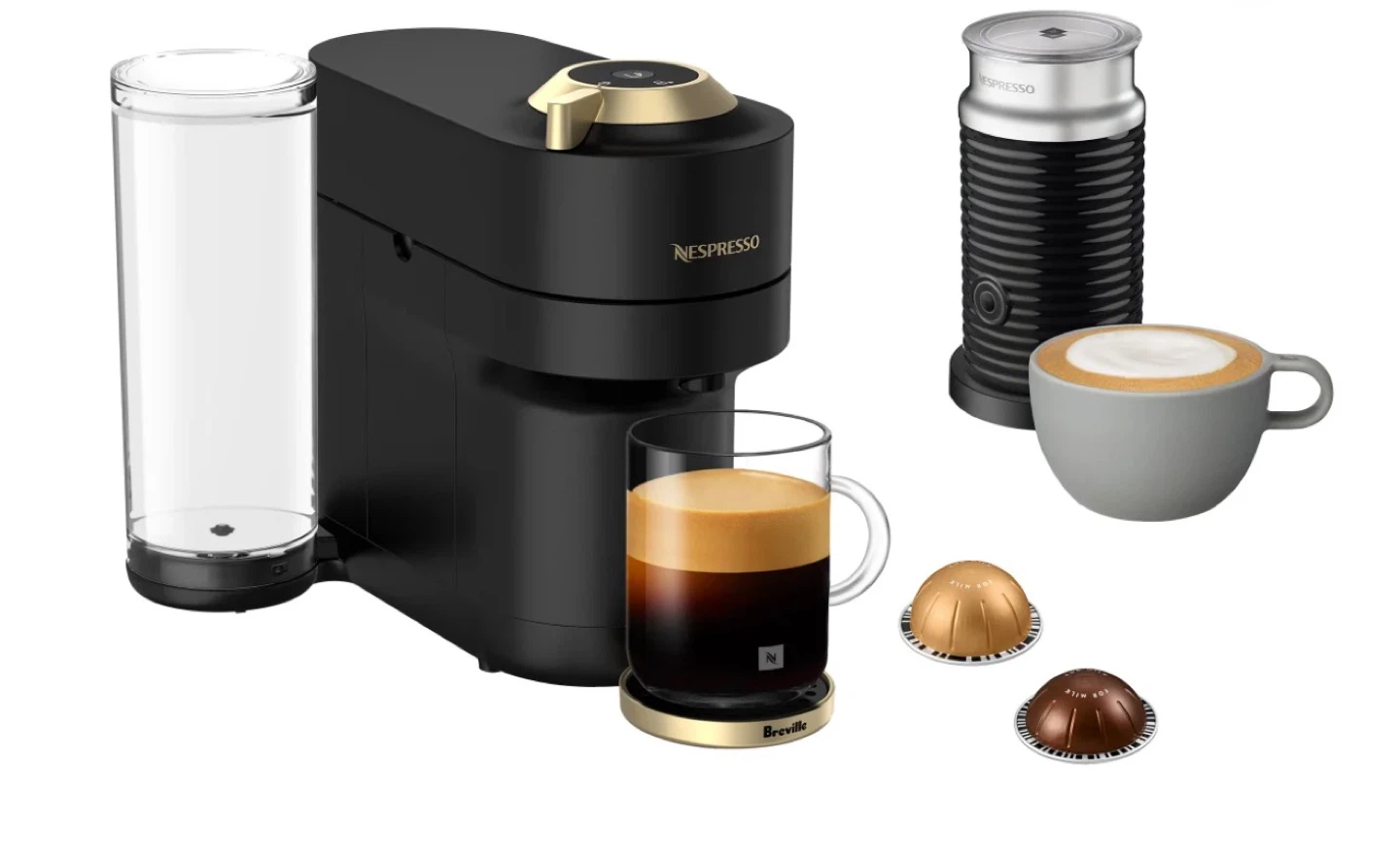 Nespresso Vertuo Pop+ Deluxe Coffee Machine + Aeroccino 3