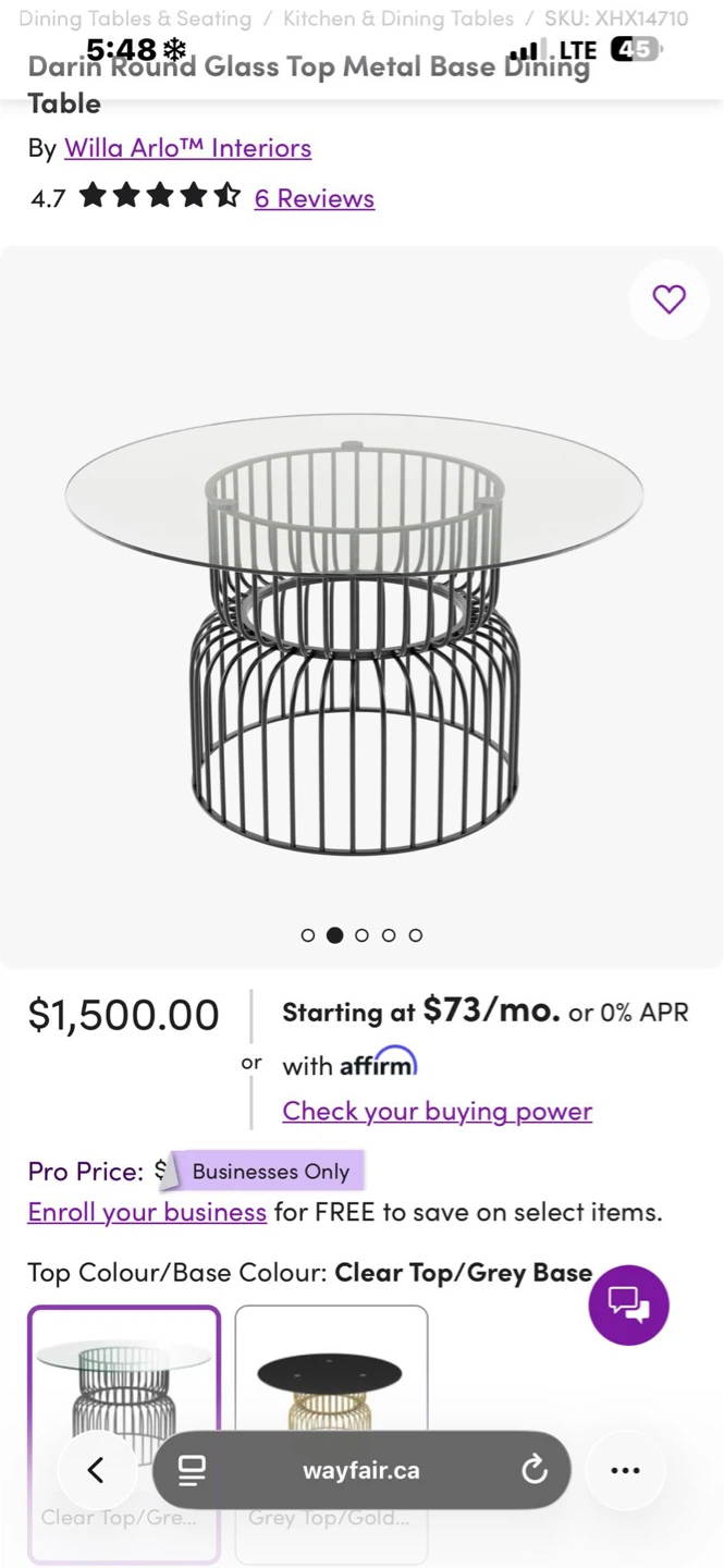 Coaster "Darin" Round Glass Top Metal Base Dining Table - photo 2