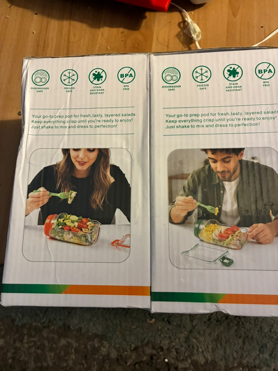 2-pack 34oz plastic salad containers - photo 2