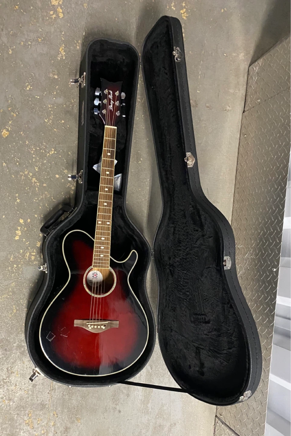 Cherry Sunburst Acoustic Guitar with Case