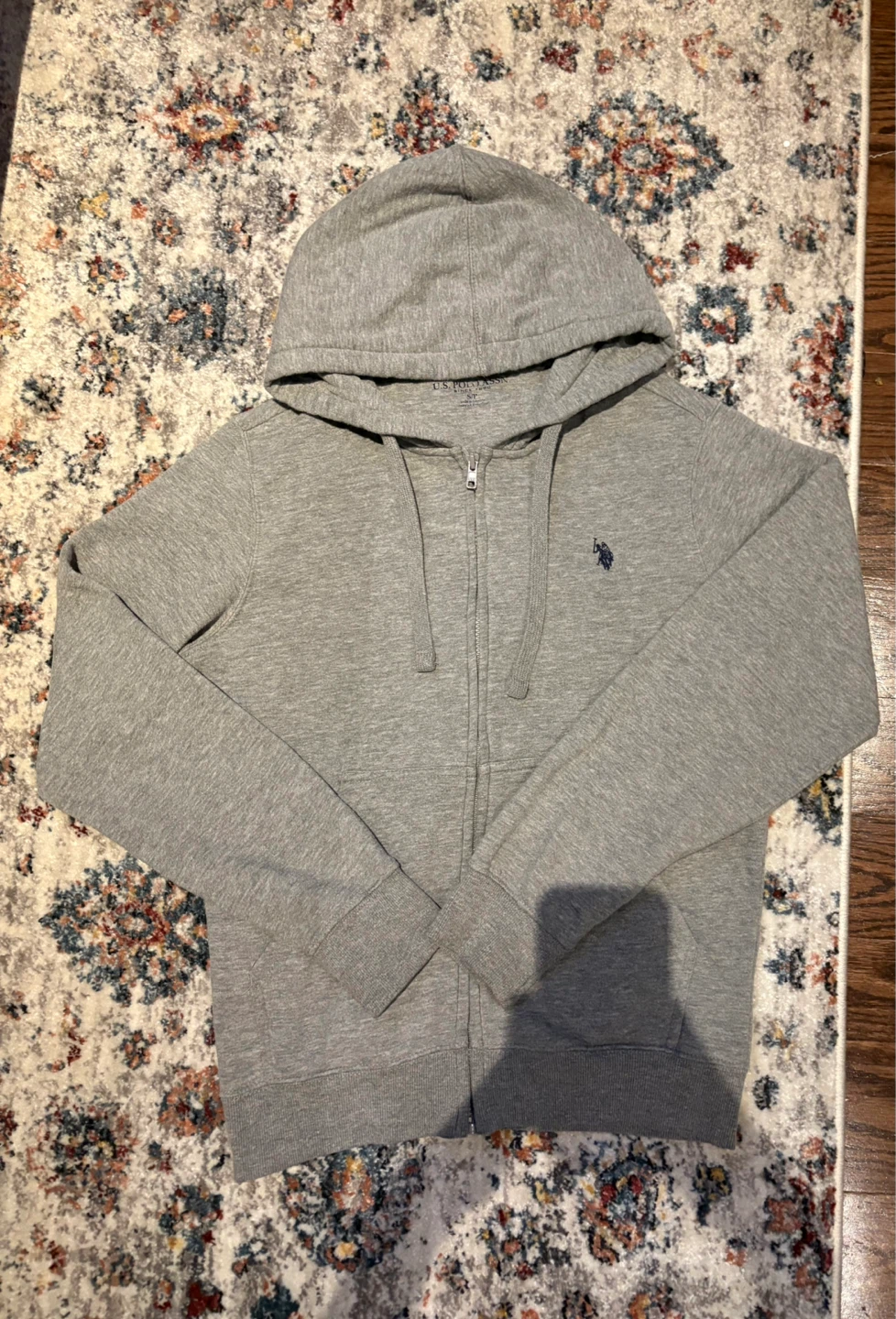 Grey POLO zip up hoodie