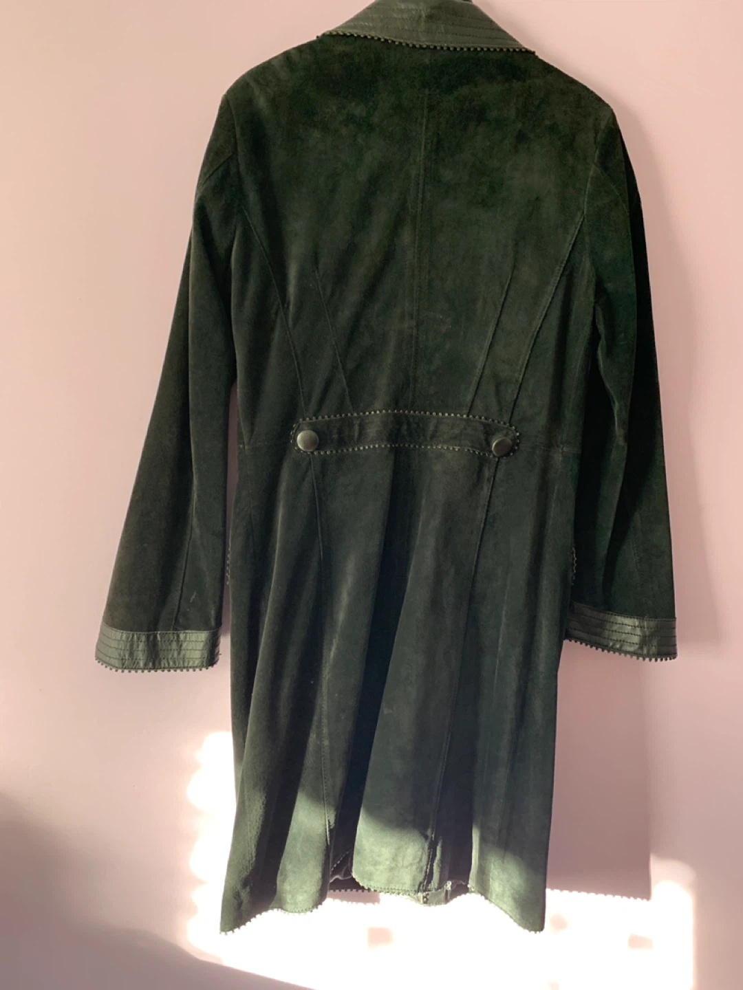 DANIER Suede Leather Trimmed Trench Coat - photo 4