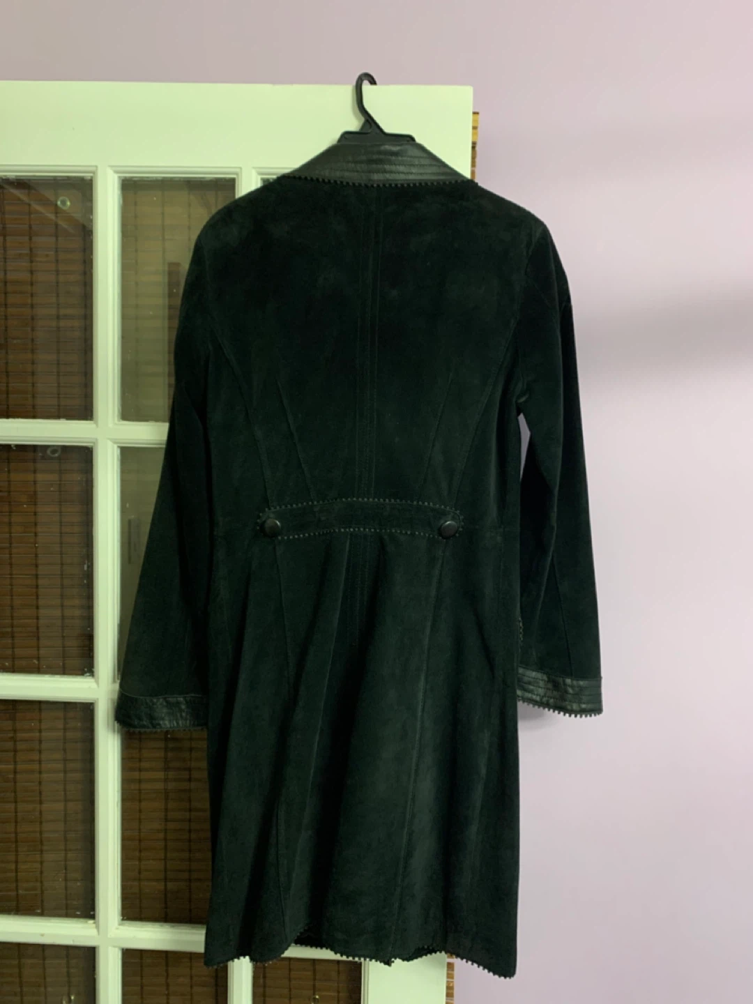DANIER Suede Leather Trimmed Trench Coat - photo 3