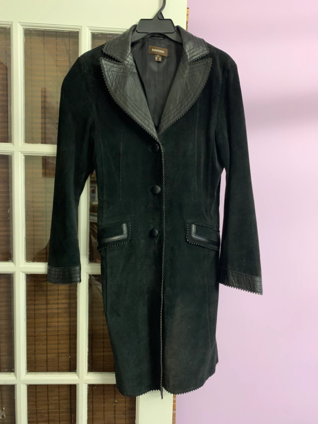 DANIER Suede Leather Trimmed Trench Coat - photo 2