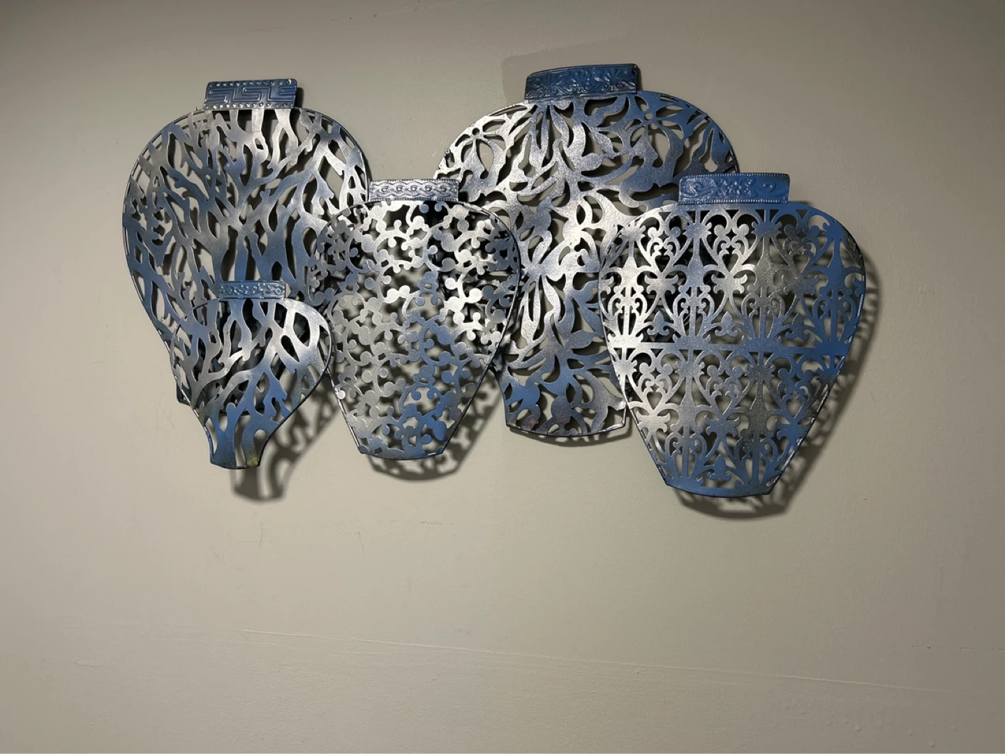 Blue Metal Gorgeous Vase Wall Art