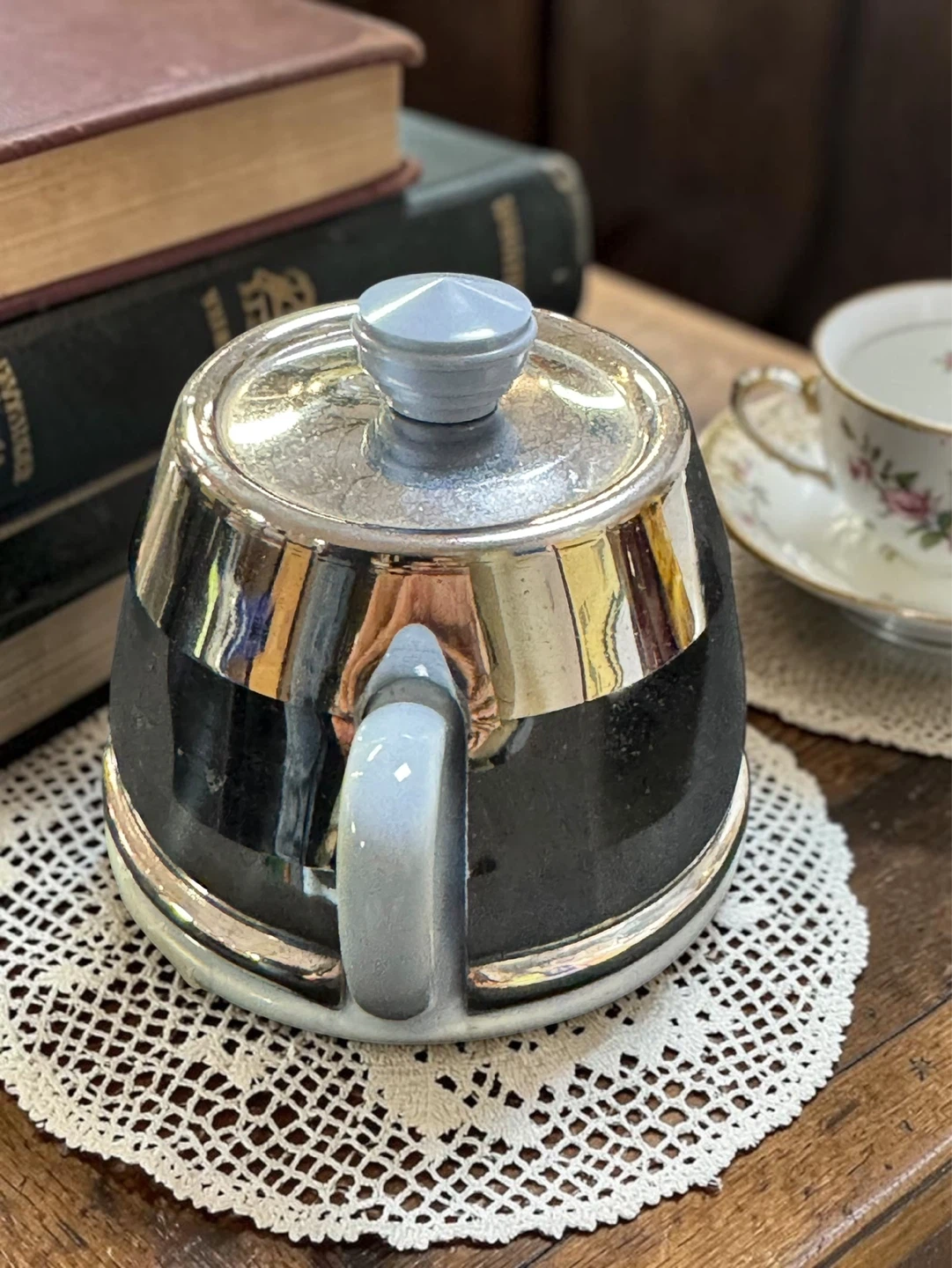 Vintage Ceramic and Chrome Tea Pot - photo 3