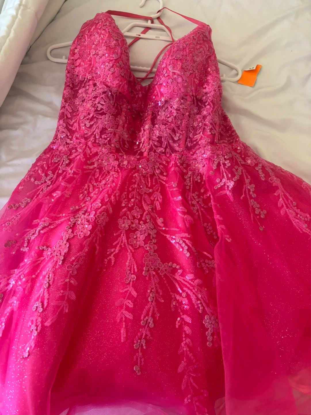 Hot Pink Embellished Prom Dress - photo 2