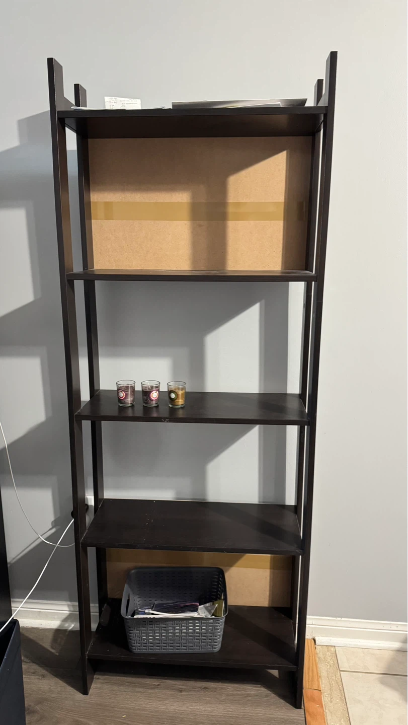 Dark Brown 5-Tier Ladder Bookshelf - photo 2