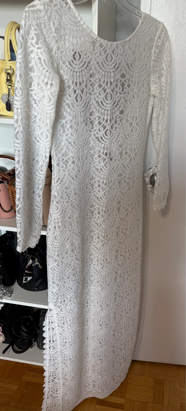 H&M Divided White Lace Maxi Dress Size 4
