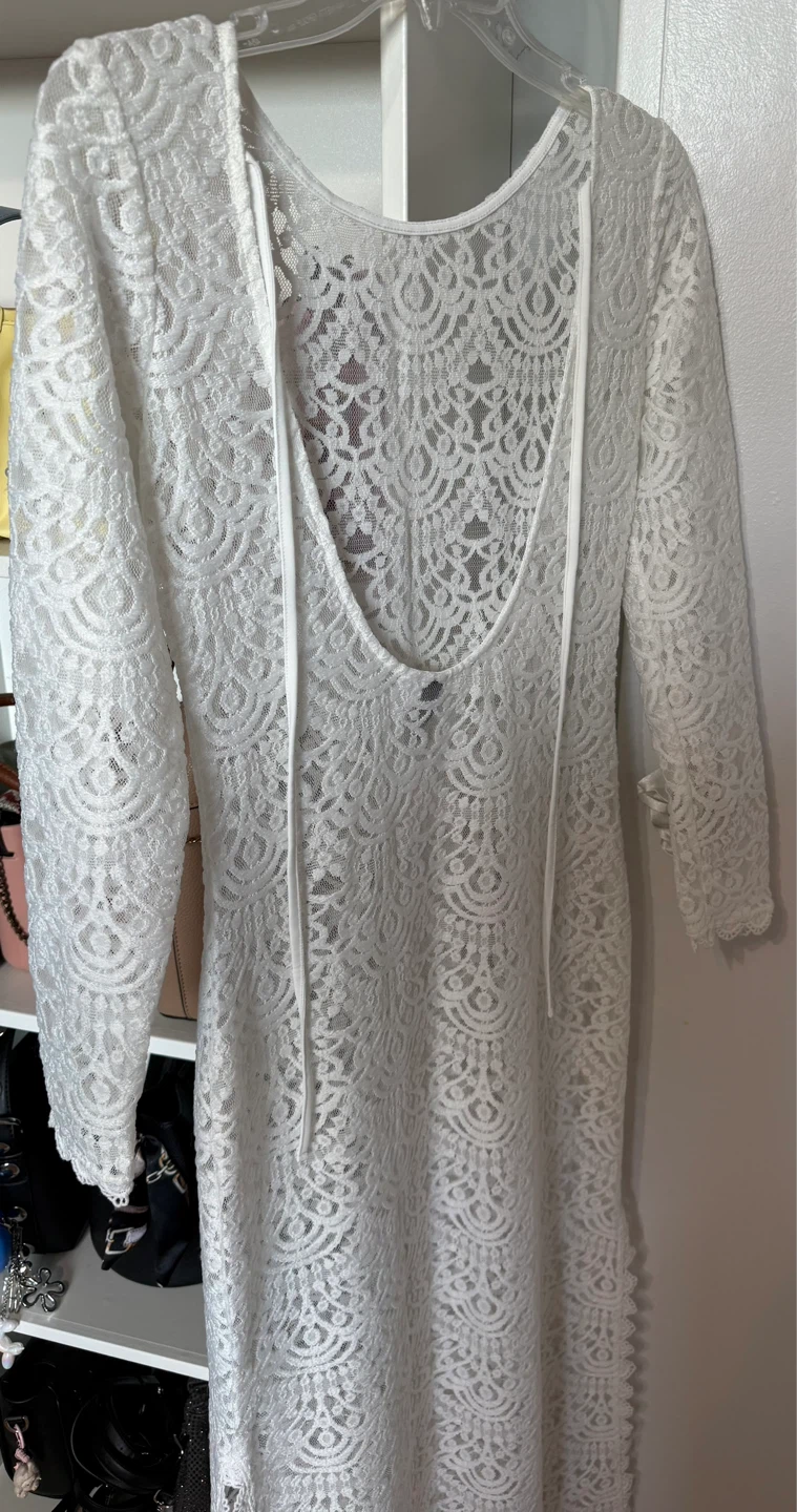 H&M Divided White Lace Maxi Dress Size 4 - photo 4